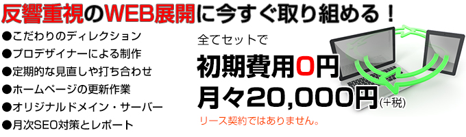 初期費用0円月々20,000円から取り組める